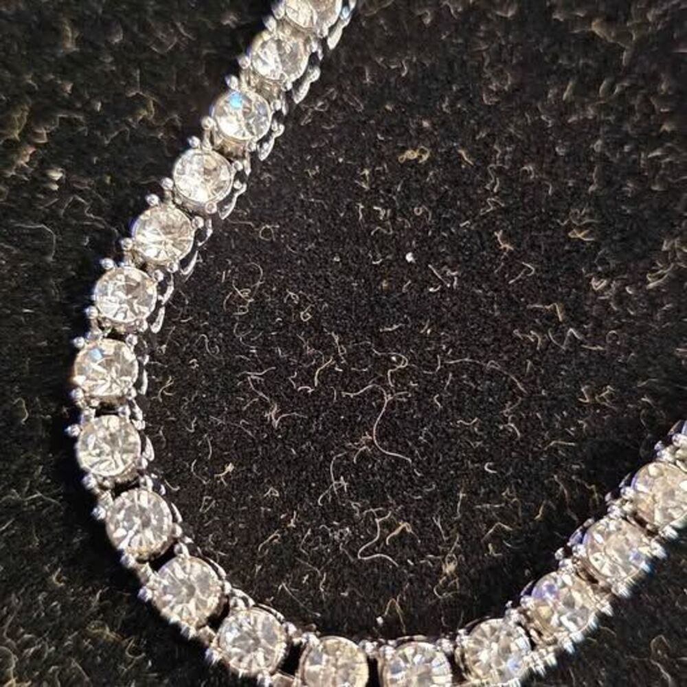 24" Silver Plated CZ Tennis style Necklace